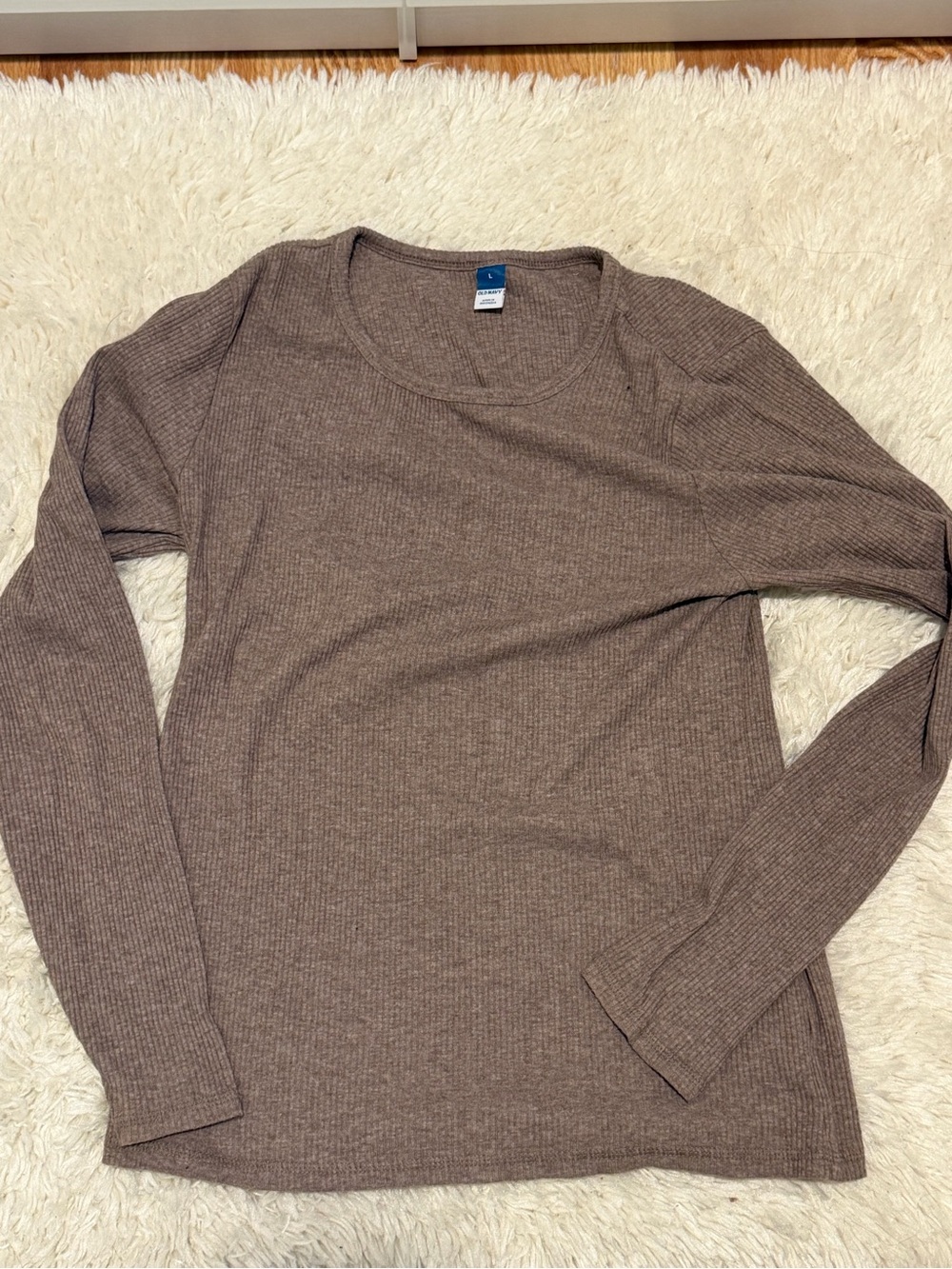 Womens Ribbed Long-Sleeve Sweater - Brown